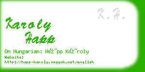 karoly happ business card